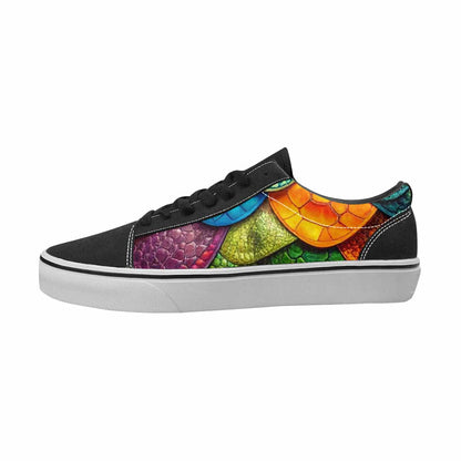 MEN'S Reptile Full Color Canvas Wearable Art Kaleidoscope Original Art Sneakers