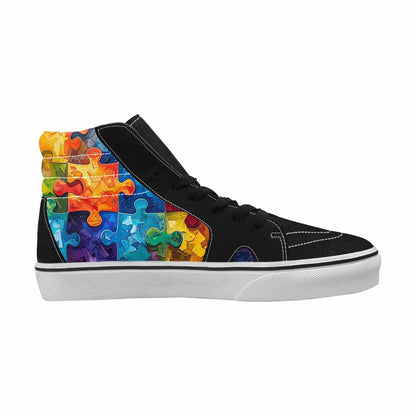 MEN'S Autism Puzzle Pieces High Top Canvas Cottagecore Custom Sneakers