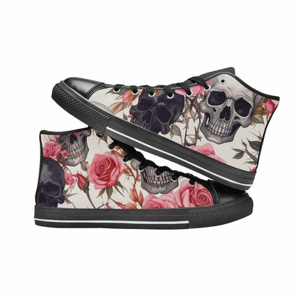 MEN'S Skulls - Roses High Top Canvas Cottagecore Custom Shoes
