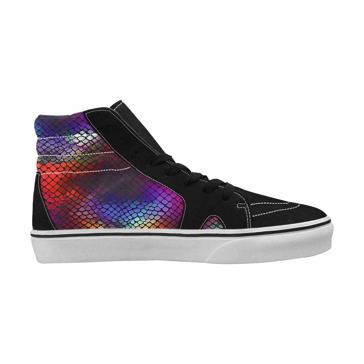 MEN'S Dark Snake Print High Top Canvas Surreal Custom Shoes