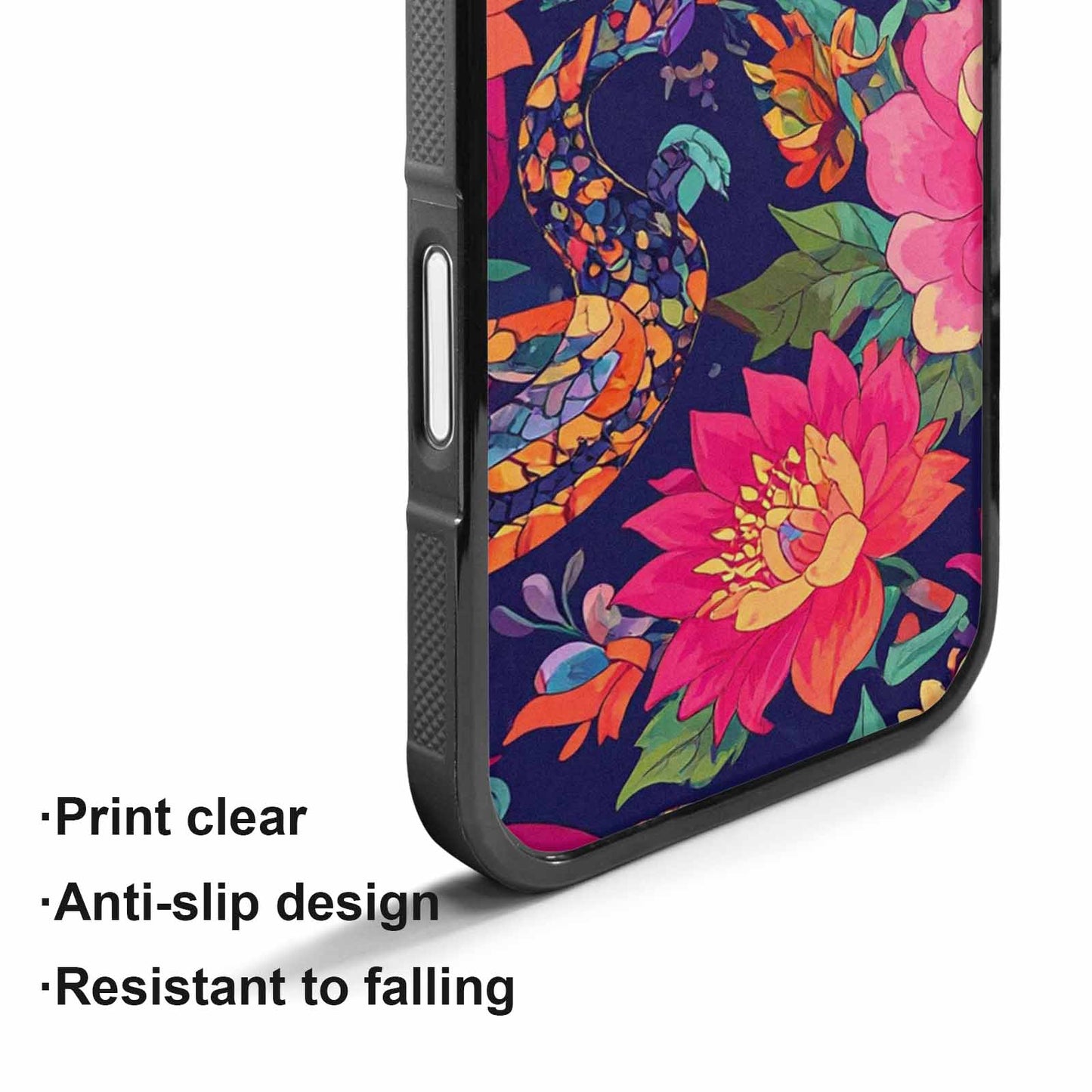 iPhone 17 Case — Floral Snake Print Floral, Custom Designed Case Cover