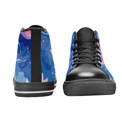 WOMEN'S Water Lilies Impressionist High Top Canvas Dark Academia Custom Shoes
