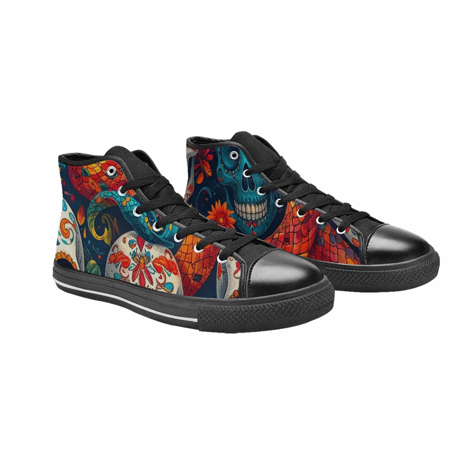 WOMEN'S Snake Skulls Print Alt High Top Canvas Dark Academia Custom Sneakers