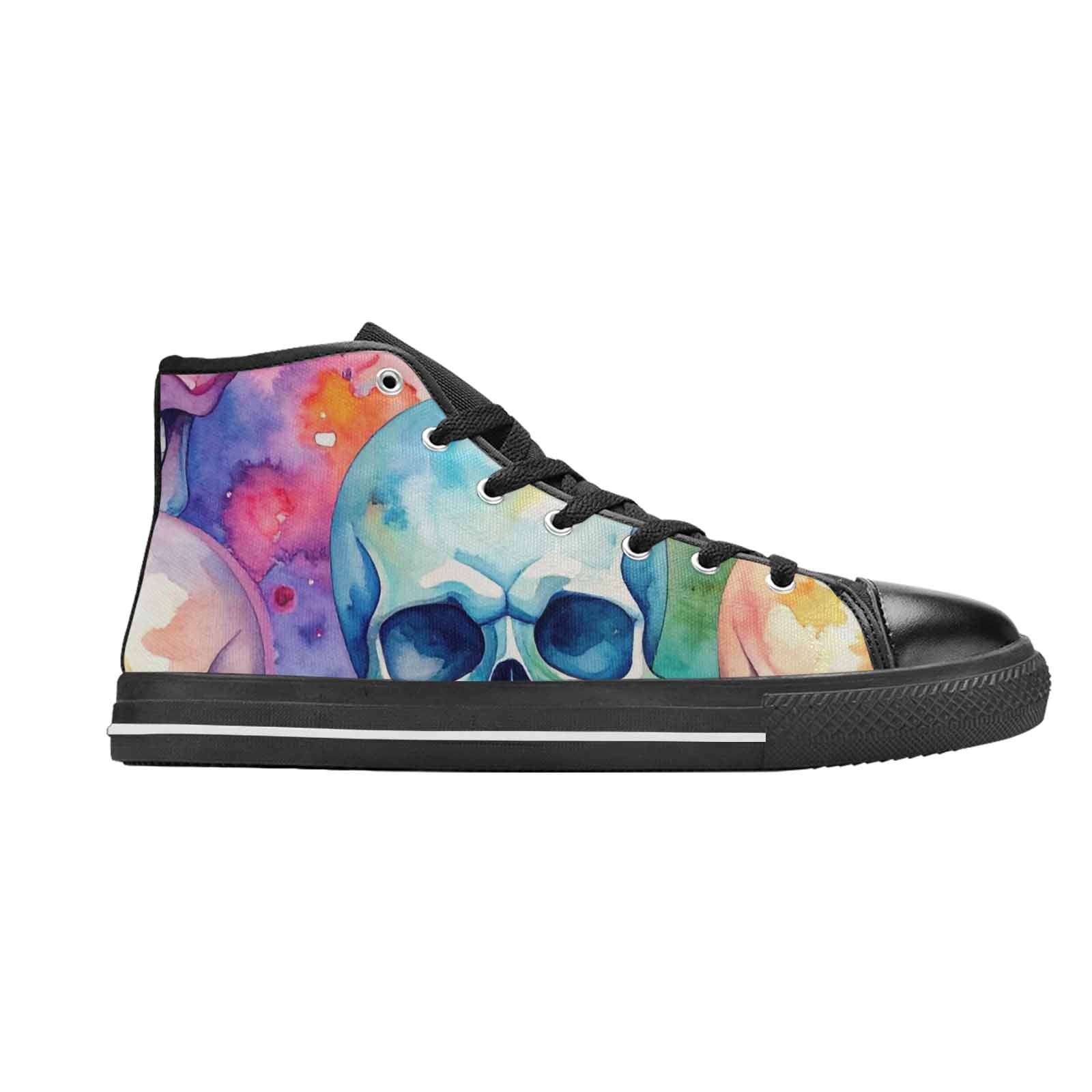 WOMEN'S Kulls - Watercolor High Top Canvas Cottagecore Custom Sneakers