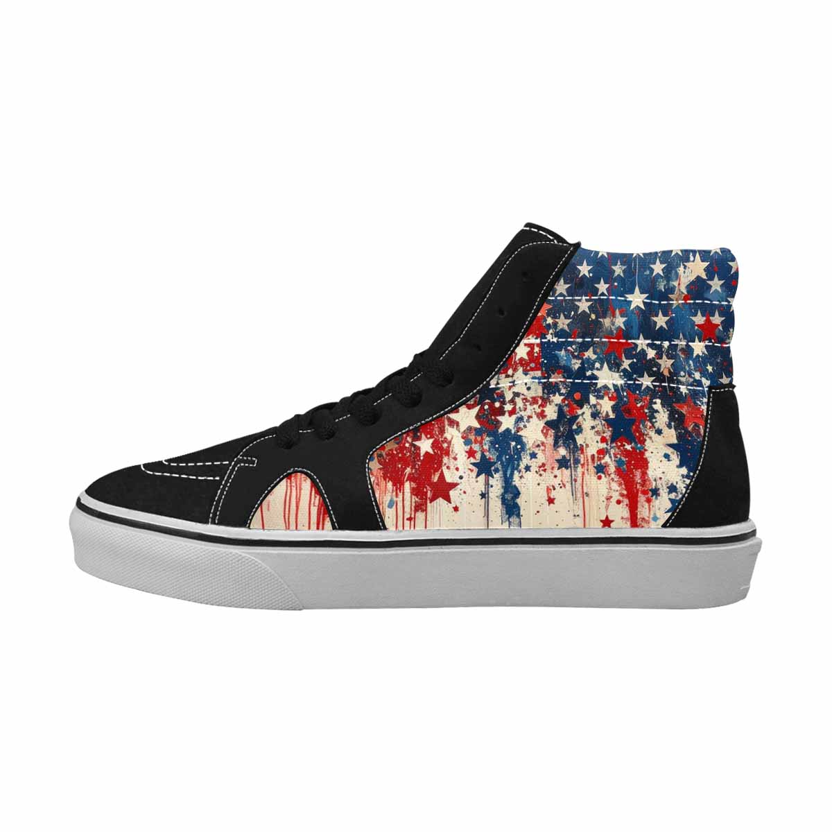 MEN'S Patriotic Stars Stripes High Top Canvas Dark Academia Sneakers
