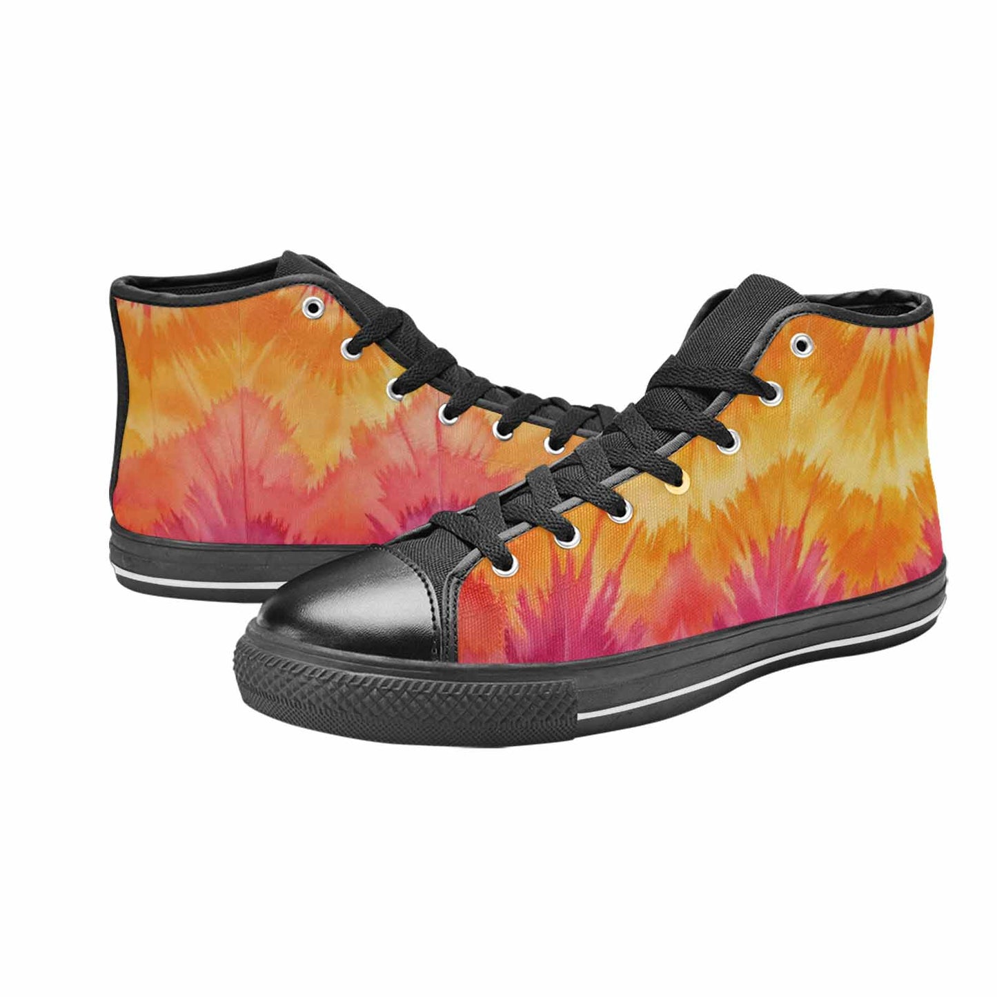 MEN'S Tie Dye - High Top Canvas Wallpaper Art Shoes