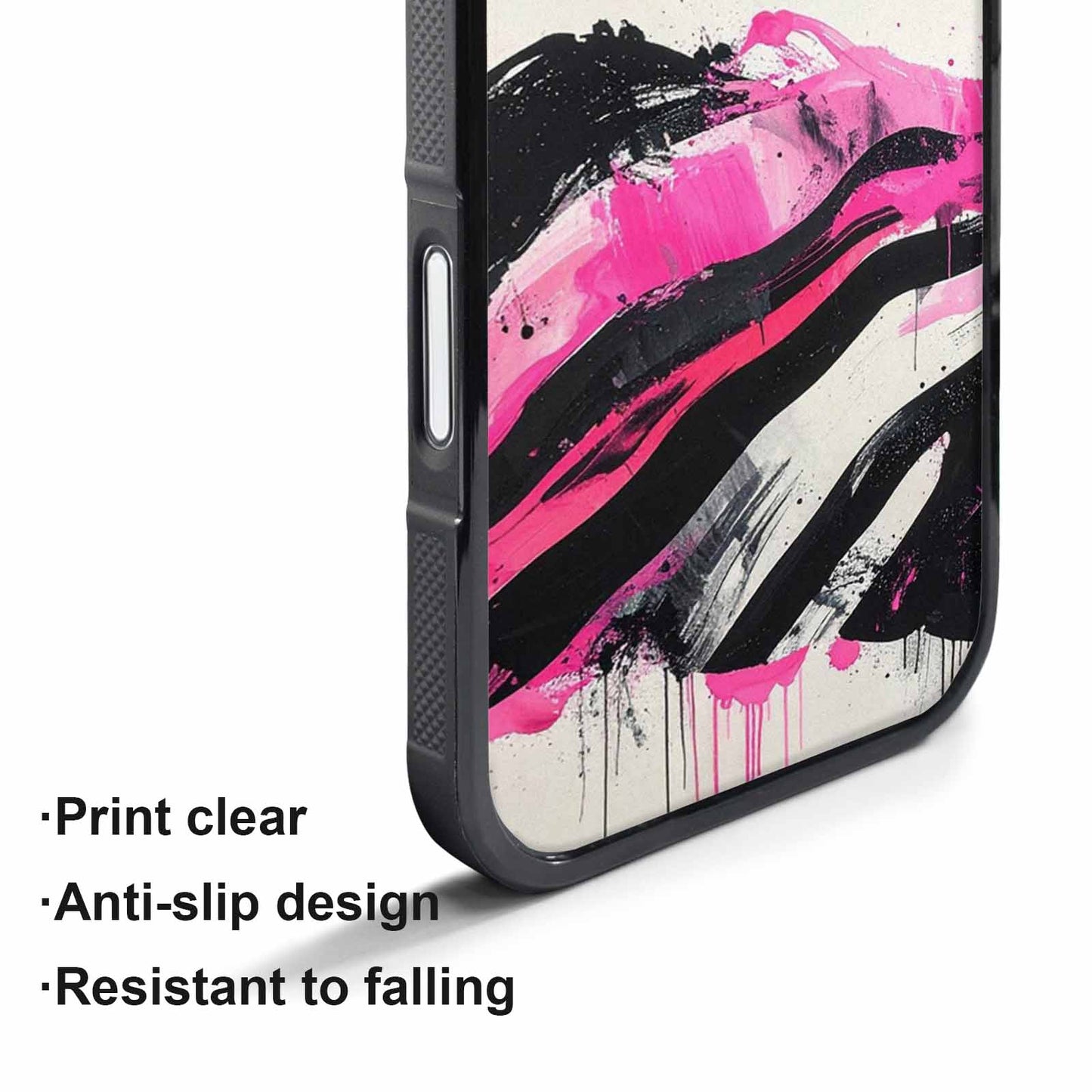iPhone 17 Pro Case — Black Pink Ink Zebra Stripe Animal, Personalized Phone Case