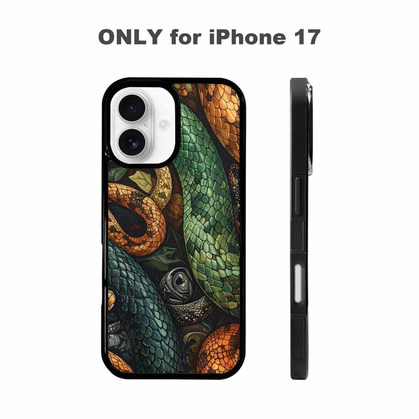 iPhone 17 Case — Small Snake Skin Reptile Original Art, Custom Designed Case Cover