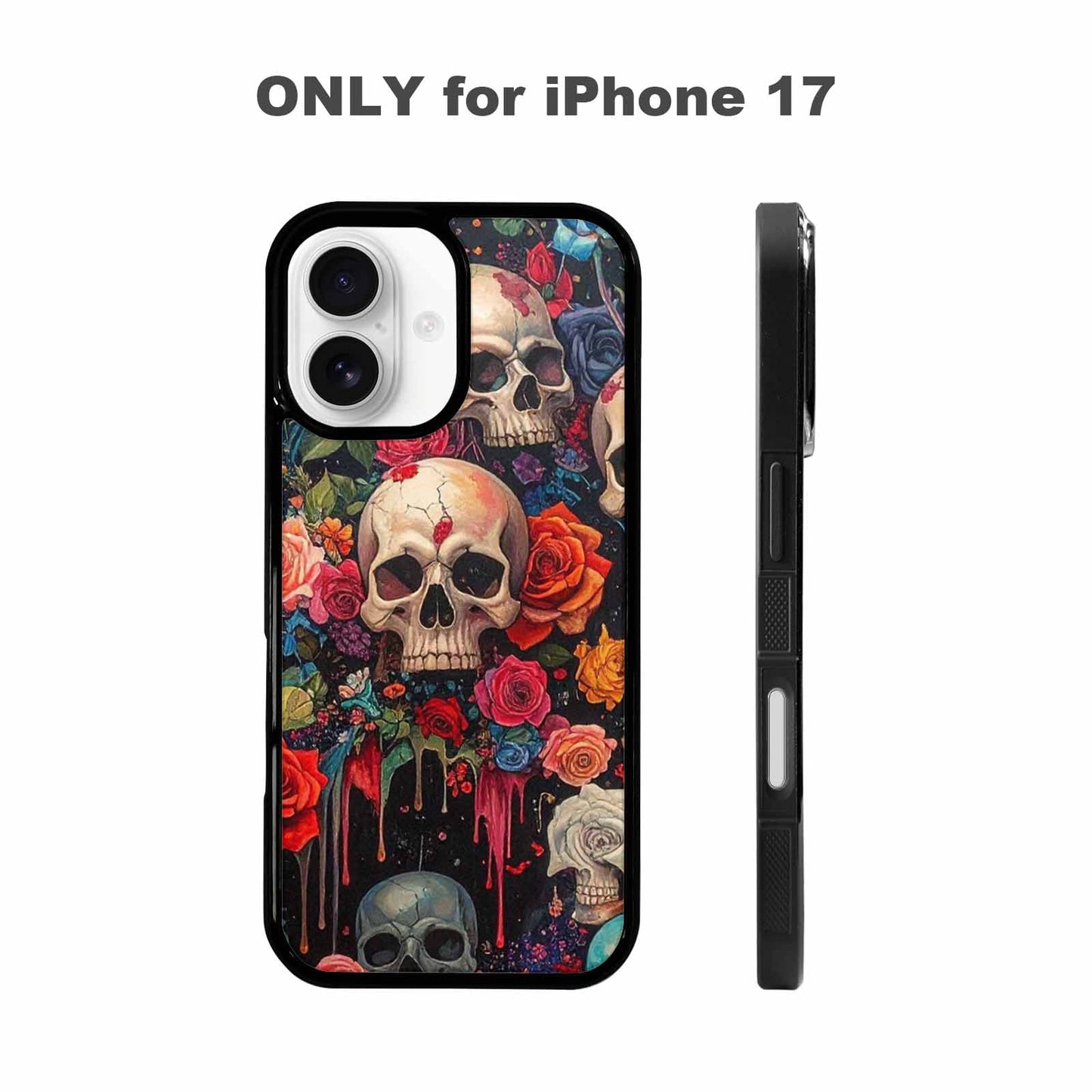 iPhone 17 Case — Skulls And Roses Skulls Gothic Skulls, Custom Print Case Cover