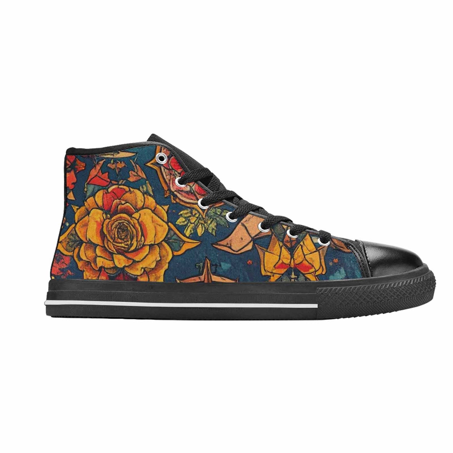 WOMEN'S Old School Tattoo High Top Canvas Dark Academia Sneakers
