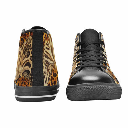 WOMEN'S Animal Print High Top Canvas Grunge Custom Shoes