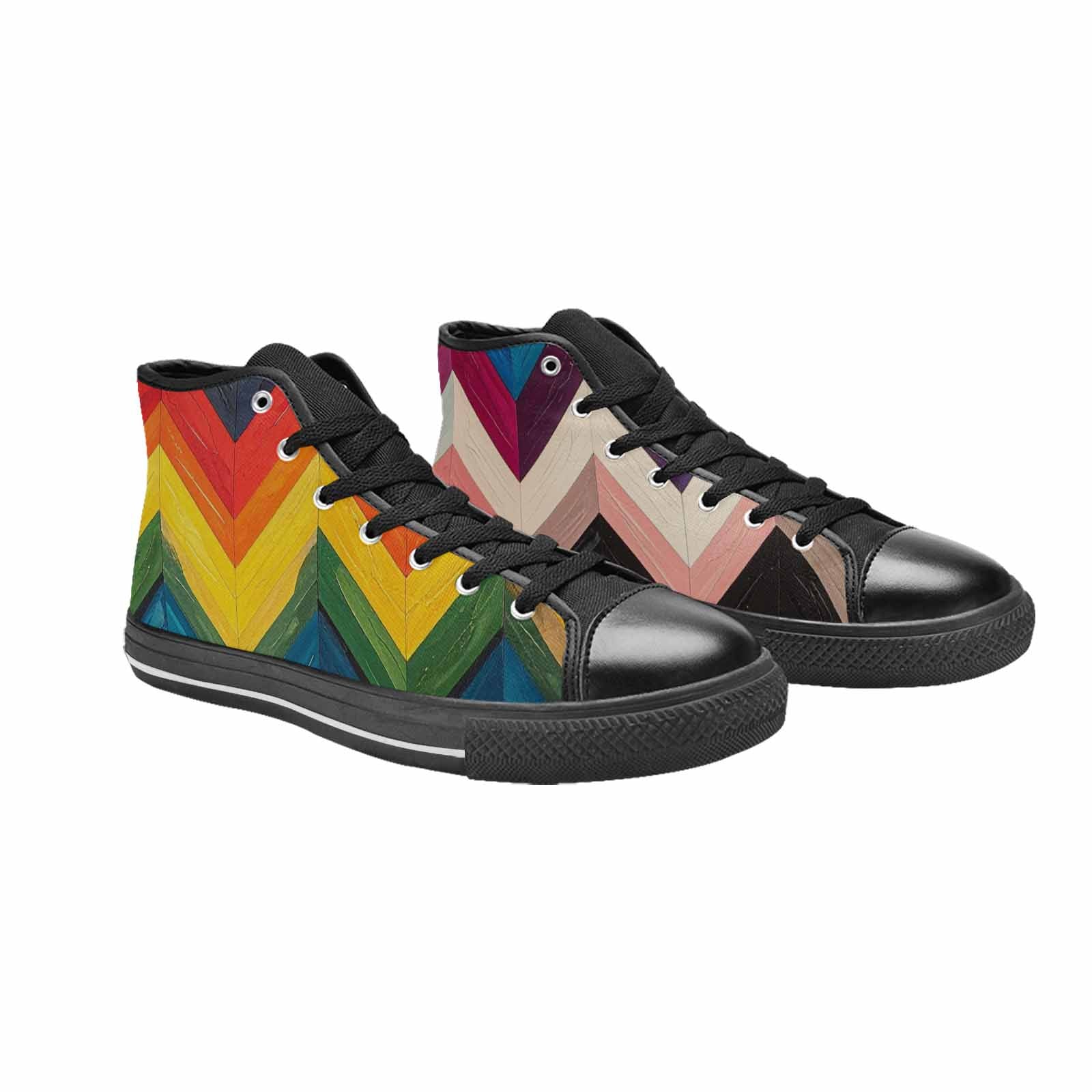 MEN'S Progress Pride Flag High Top Canvas Surreal Shoes