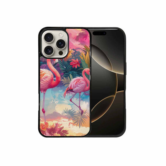 iPhone 16 Pro Max Case — Flamingo Tropical Flamingo Tropical Pattern Hundreds, Custom Phone Case