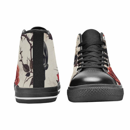 MEN'S Skulls - Roses High Top Canvas Neon Fantasy Sneakers