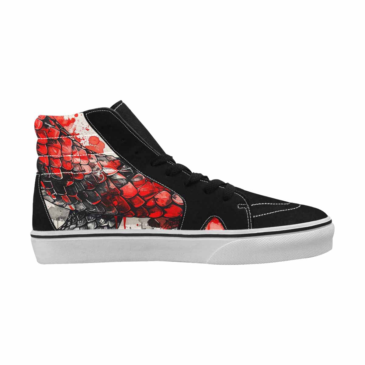 MEN'S Reptile Scale High Top Canvas Grunge Custom Shoes