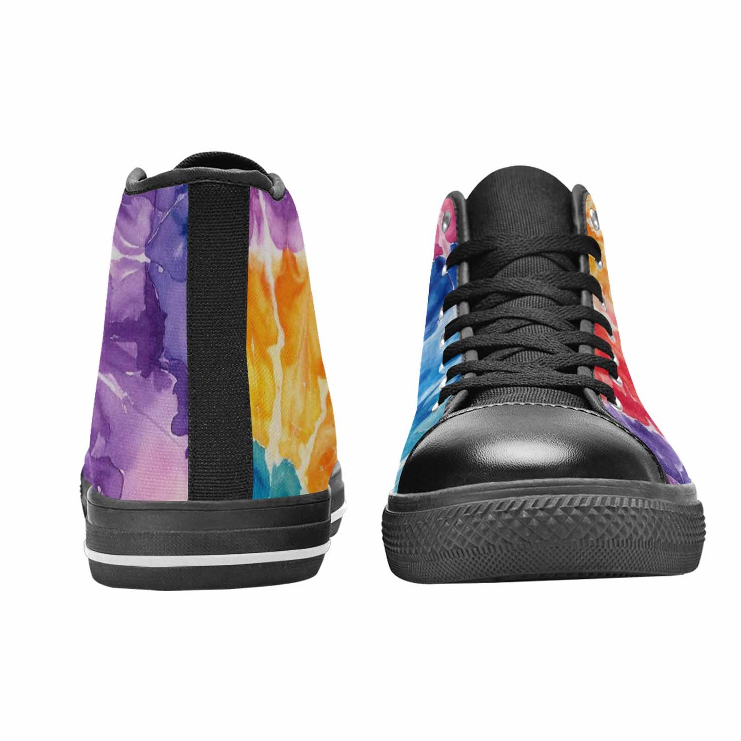 MEN'S Tie Dye Swirl High Top Canvas Aesthetic Custom Sneakers