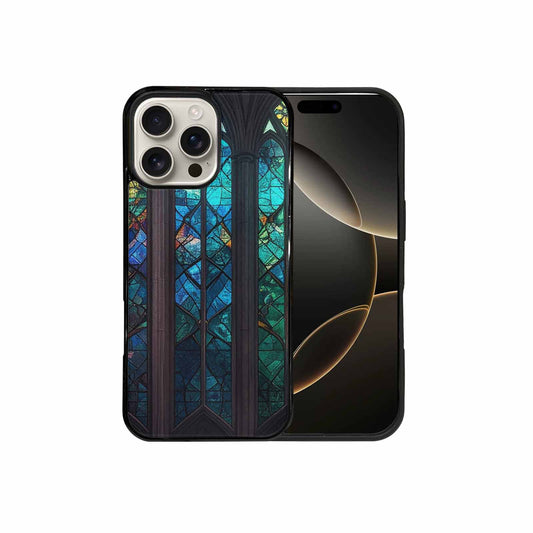 iPhone 16 Pro Max Case — Stained Glass Window Pattern Seamless Repeat, Custom Phone Case