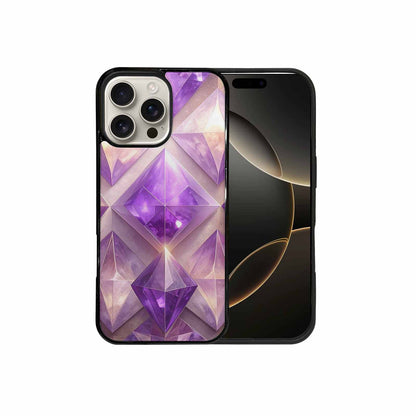 iPhone 16 Pro Max Case — Amethyst Crystal Art Pattern, Custom Designed Case Cover