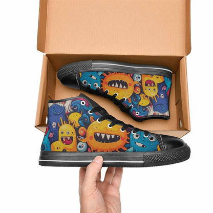 MEN'S Cartoon Monster Character High Top Canvas Surreal Custom Shoes