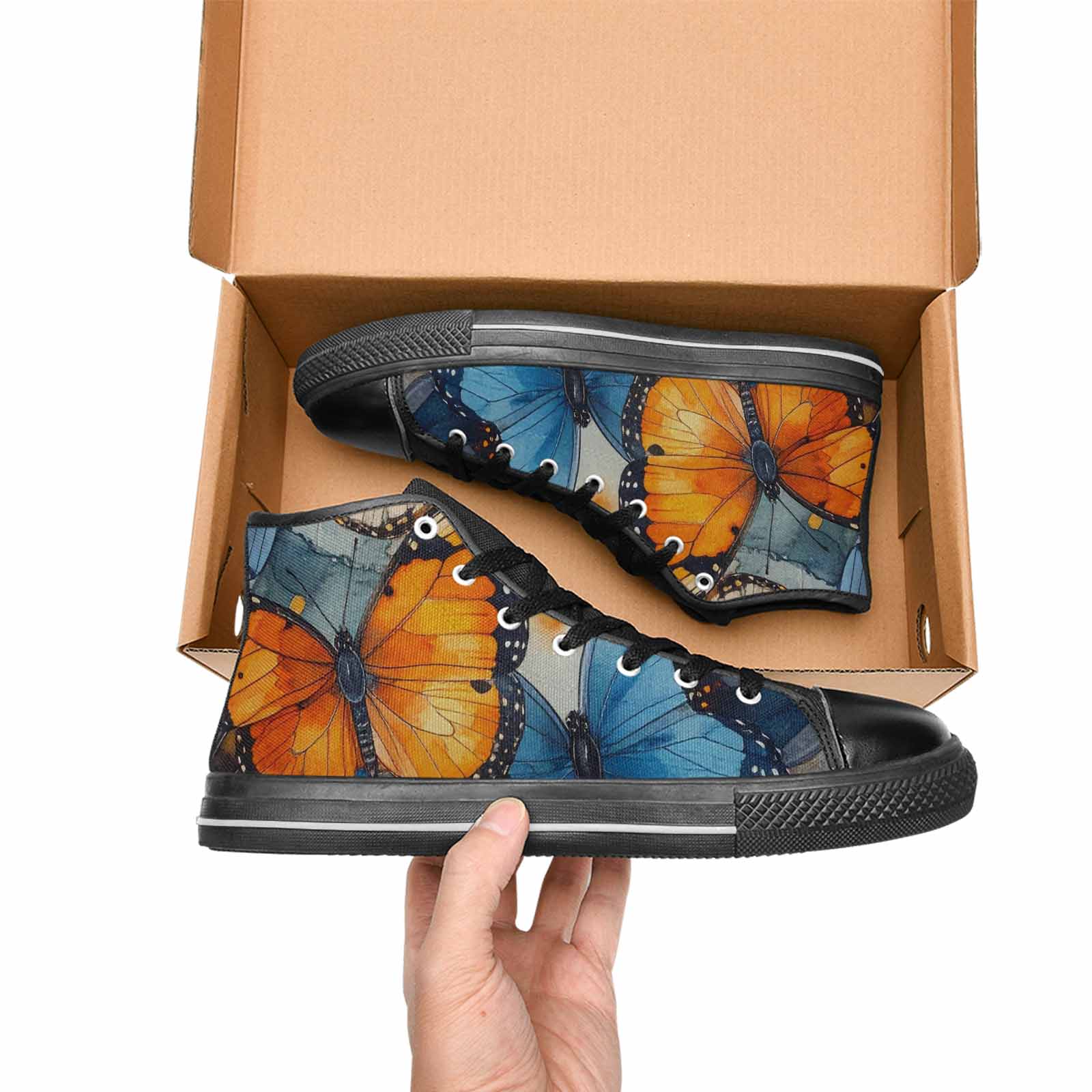 MEN'S Butterfly Wing High Top Canvas Aesthetic Custom Sneakers
