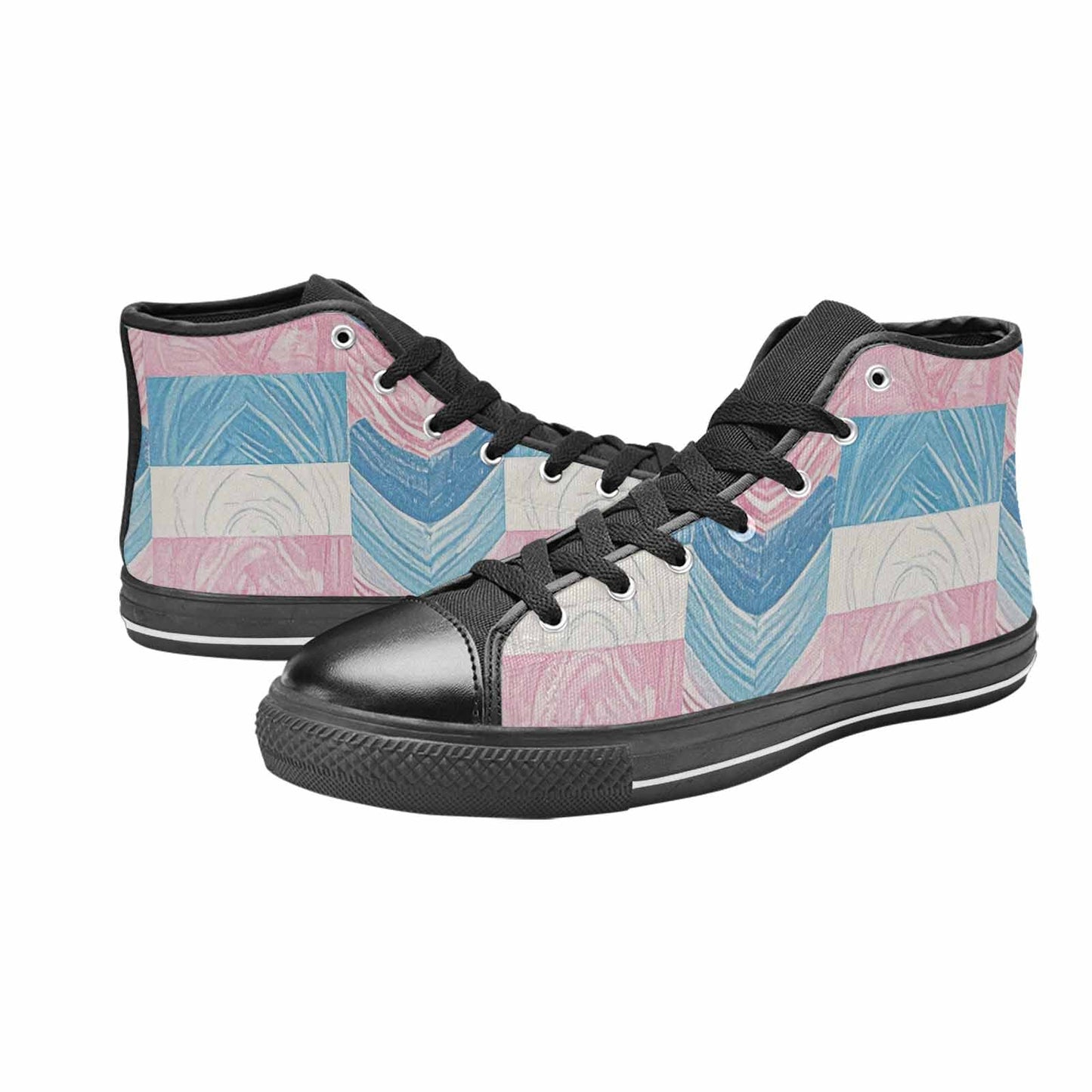 MEN'S Transgender Flag Color High Top Canvas Y2K Custom Sneakers