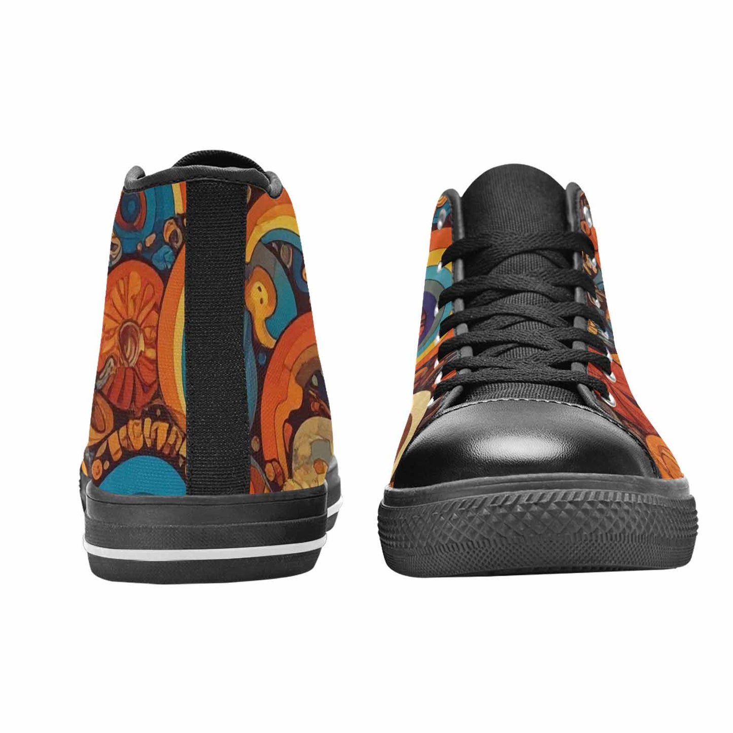 WOMEN'S Groovy 70S Peace High Top Canvas Y2K Custom Sneakers