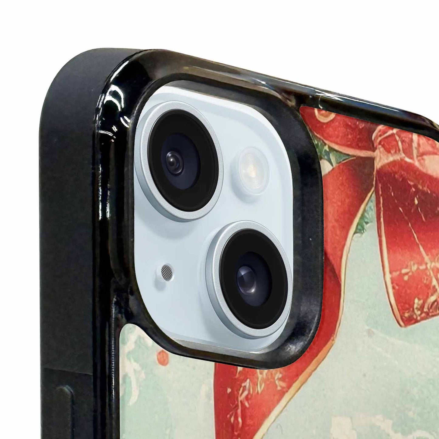 iPhone 15 Plus Case — Christmas Wrapping Paper Pattern Art Wallpaper, Customized Protective Case
