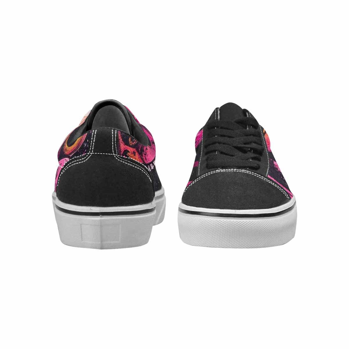 WOMEN'S Melting Moon Smiley Lace-Up Canvas Vibrant Chaos Sneakers