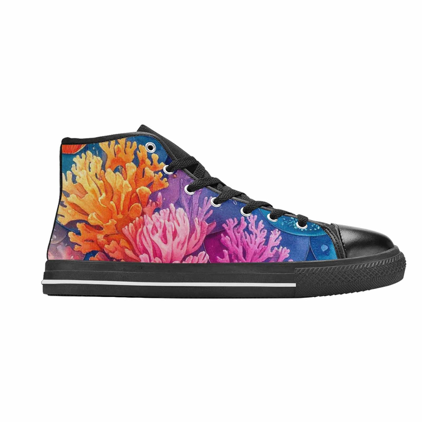 MEN'S Fish Scale Coral High Top Canvas Y2K Custom Sneakers