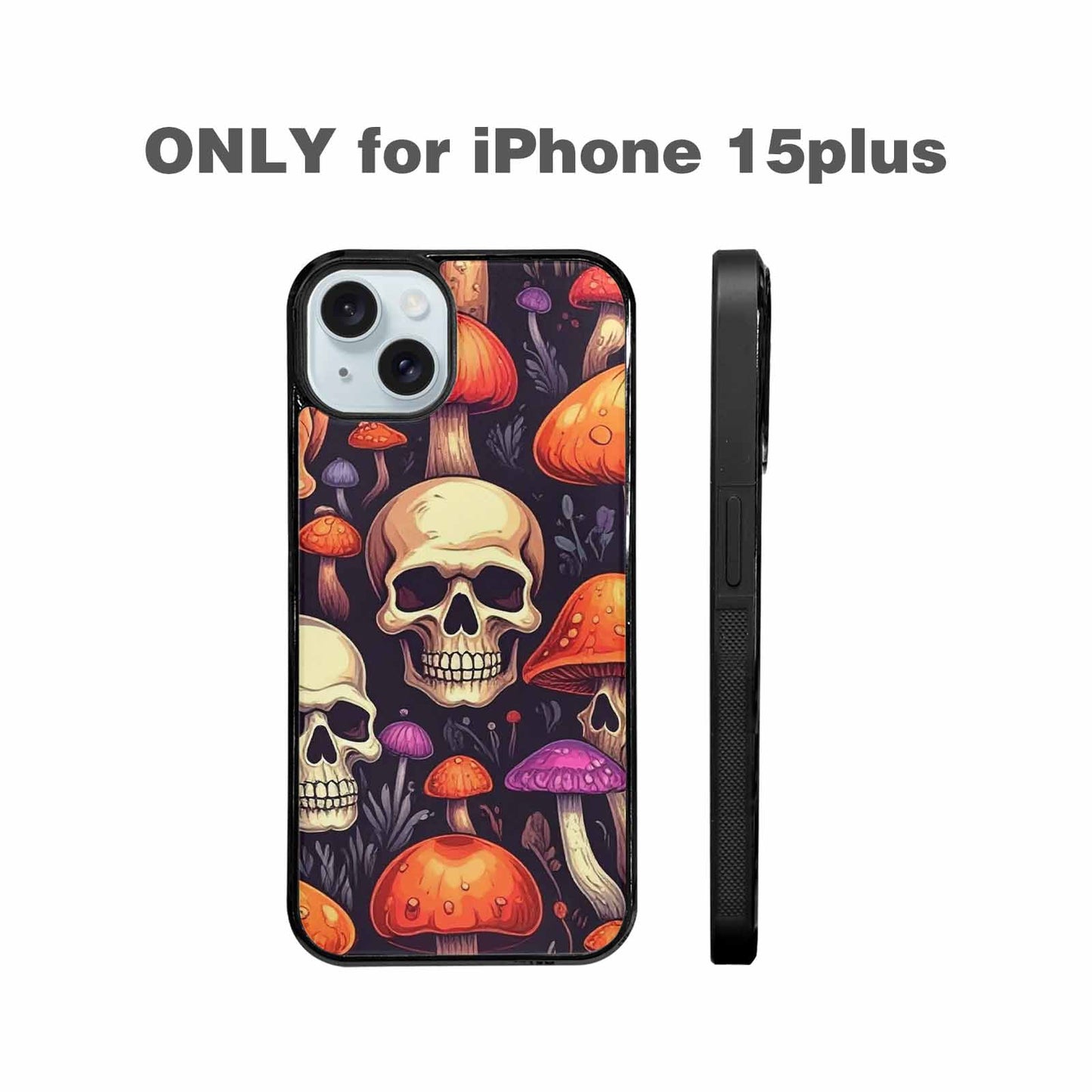 iPhone 15 Plus Case — Mushroom Skulls, Custom Designed Case Cover