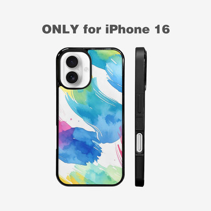iPhone 16 Case — Trans Strong Watercolor Seamless Pattern Vibrant, Customized Protective Case