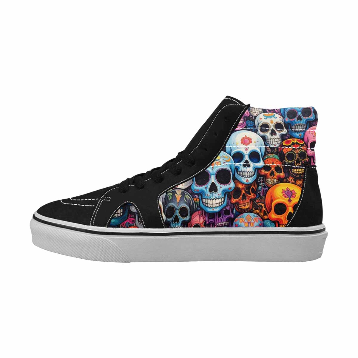 MEN'S Skulls (general) Skulls High Top Canvas Cottagecore Sneakers