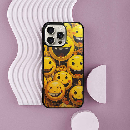 iPhone 16 Pro Max Case — Melting Moon Smiley Red Splatt, Custom Made Phone Cover