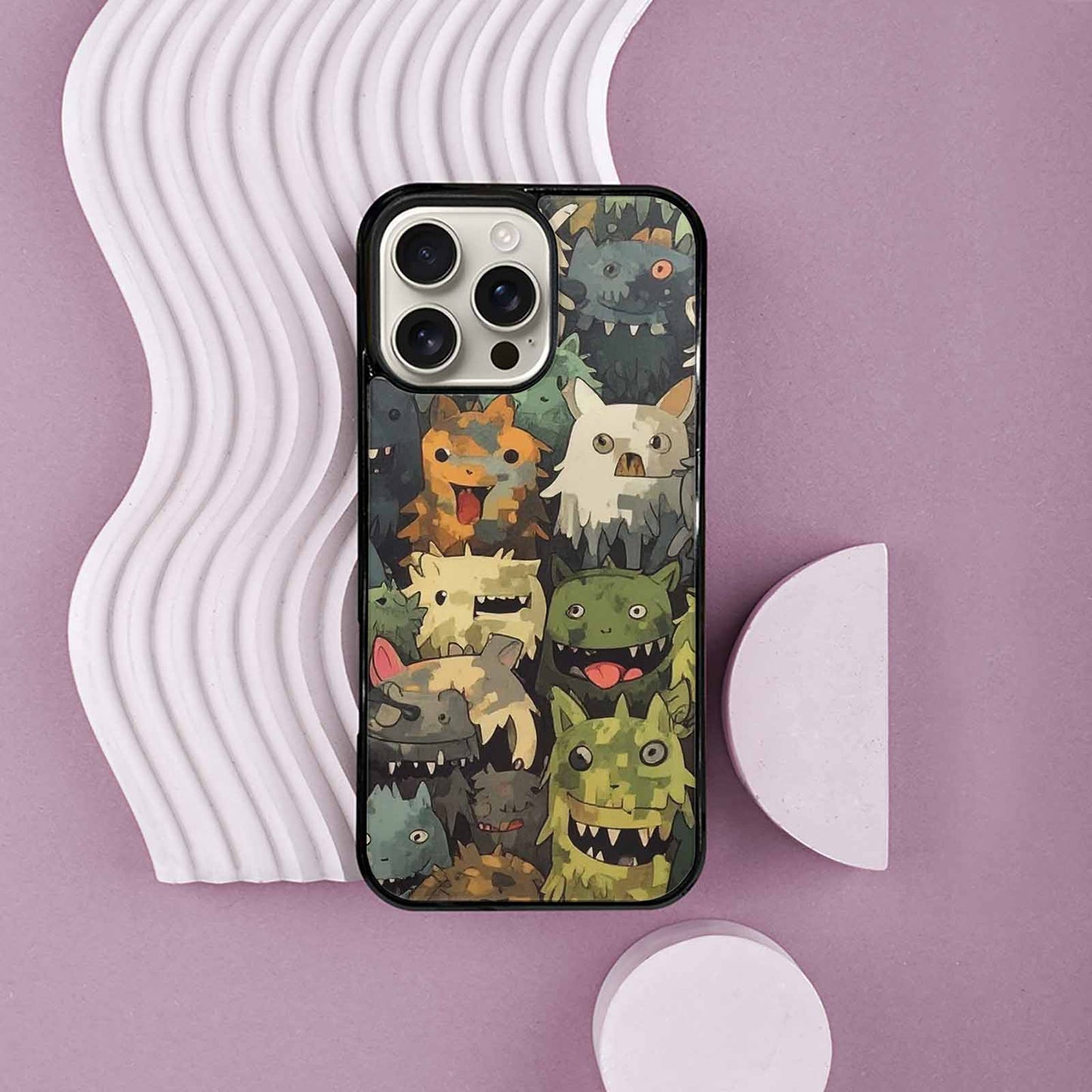 iPhone 16 Pro Max Case — Monsters Camomonsters Pattern D6o, Custom Art Phone Cover