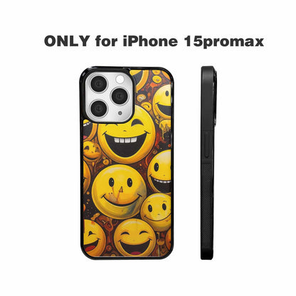 iPhone 15 Pro Max Case — Melting Moon Smiley Red Splatt Ipd, Custom Designed Case Cover
