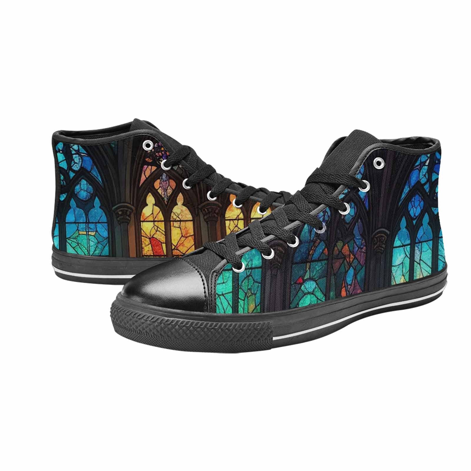 MEN'S Stained Glass Cathedral High Top Canvas Y2K Custom Sneakers