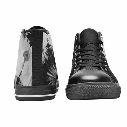 WOMEN'S Tie Dye Acid Wash Black White High Top Canvas Vivid Shoes