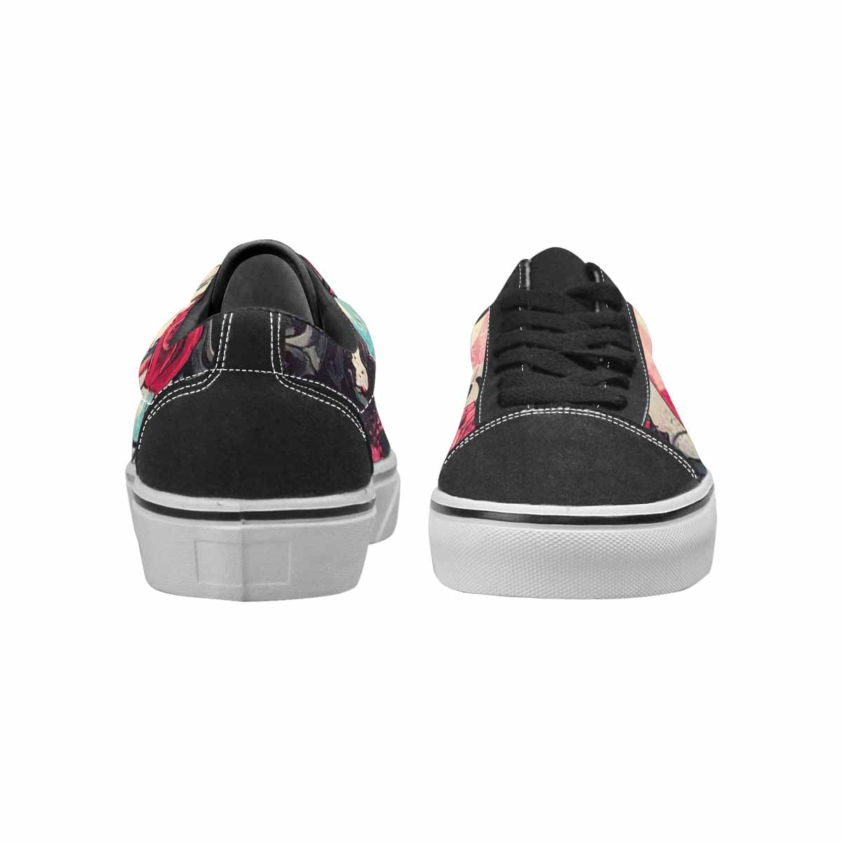 WOMEN'S Skulls Roses Skulls Roses Lace-Up Canvas Kaleidoscope Custom Sneakers