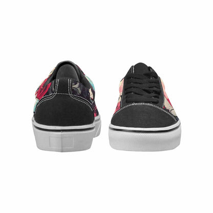 WOMEN'S Skulls Roses Skulls Roses Lace-Up Canvas Kaleidoscope Custom Sneakers