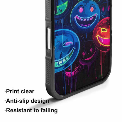 iPhone 17 Case — Smiley Faces Glow Original Art, Unique Phone Case Design