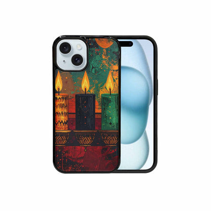 iPhone 15 Case — Kwanzaa Kinara Pattern Seamless Repeat African, Personalized Phone Case