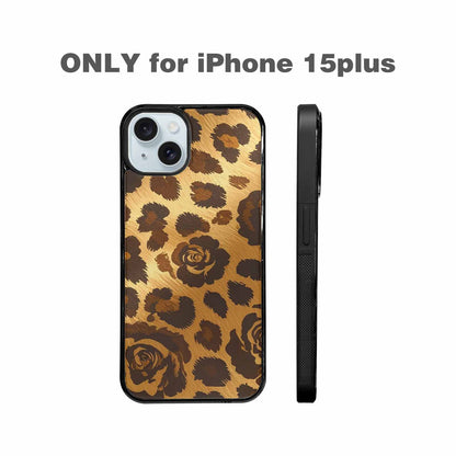 iPhone 15 Plus Case — Classic Leopard Print Warm Golden Tan, Original Design Phone Case