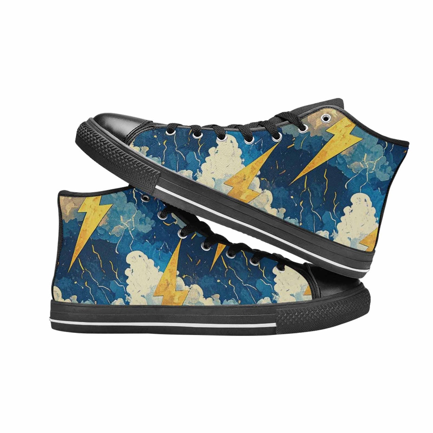 MEN'S Lightning Bolt High Top Canvas Cottagecore Custom Shoes