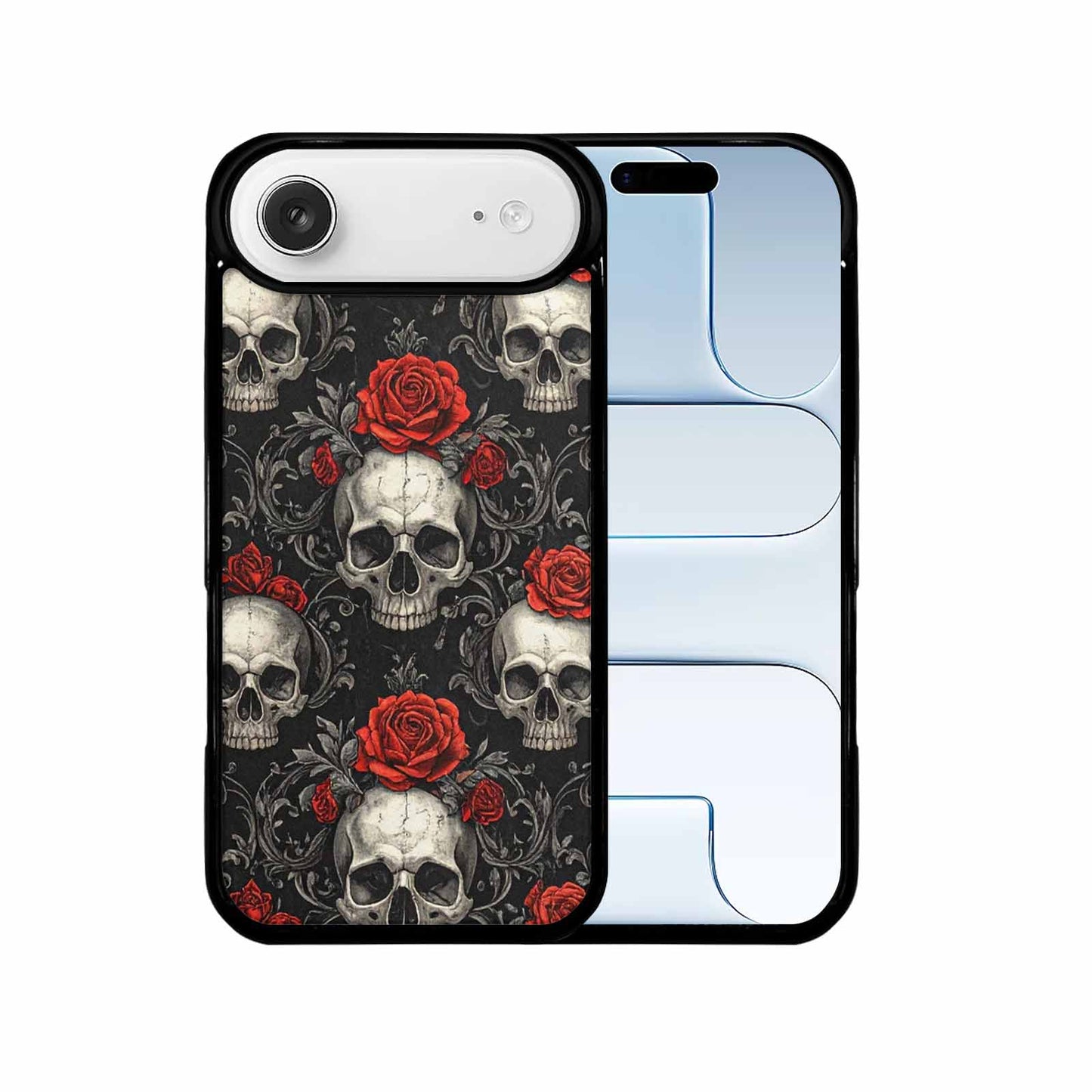 iPhone 17 Air Case — Skulls Roses Fine Line Gothic Skulls, Original Design Phone Case