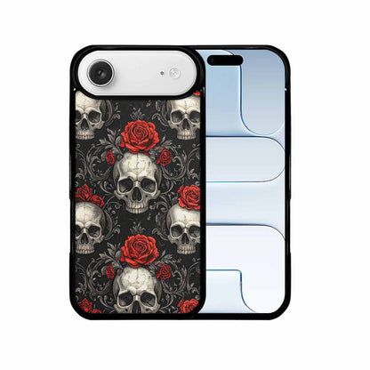 iPhone 17 Air Case — Skulls Roses Fine Line Gothic Skulls, Original Design Phone Case