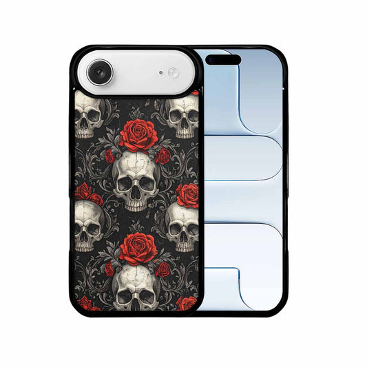 iPhone 17 Air Case — Skulls Roses Fine Line Gothic Skulls, Original Design Phone Case