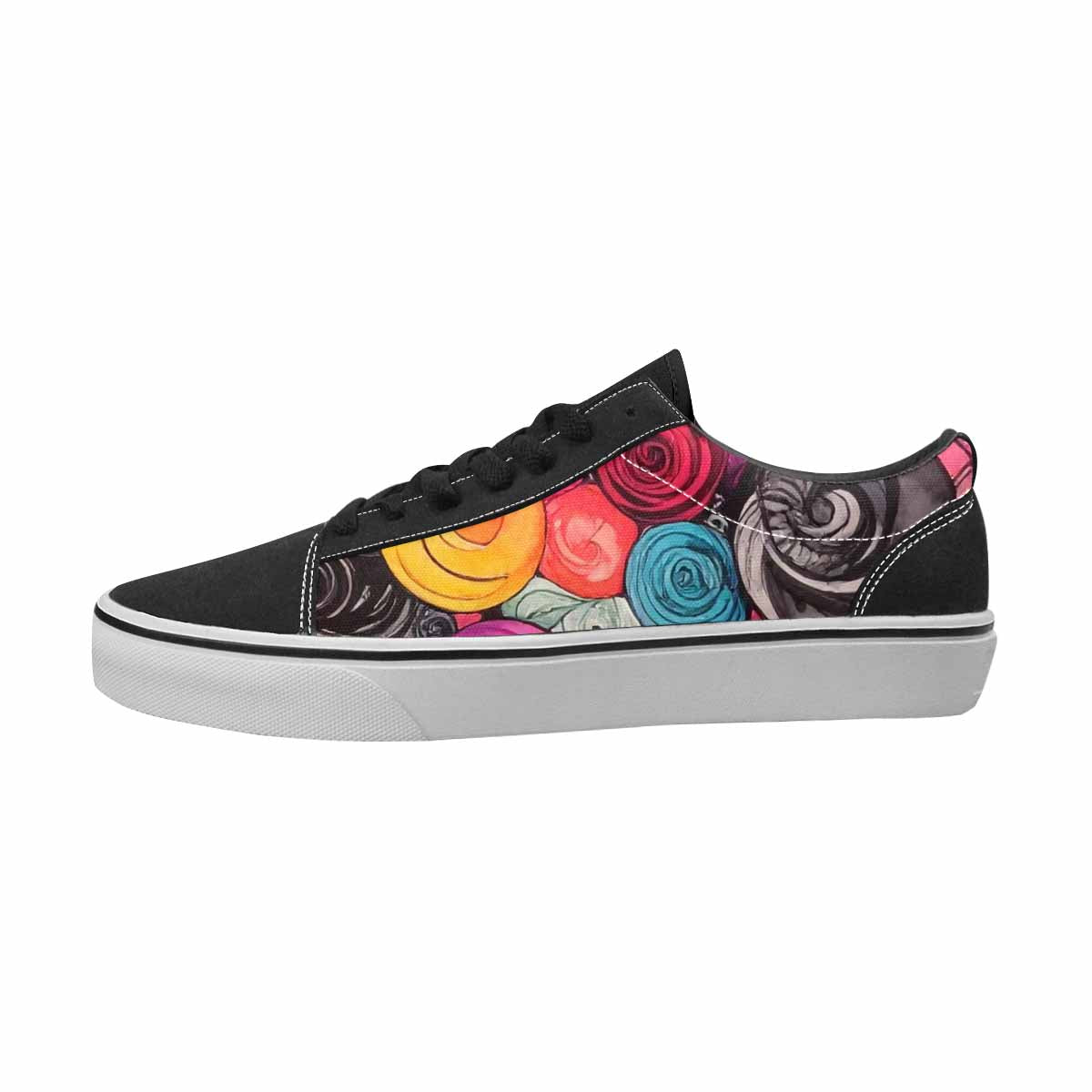 MEN'S Tie Dye Black & Pink Ink Canvas Bold Print Kaleidoscope All Over Print Shoes