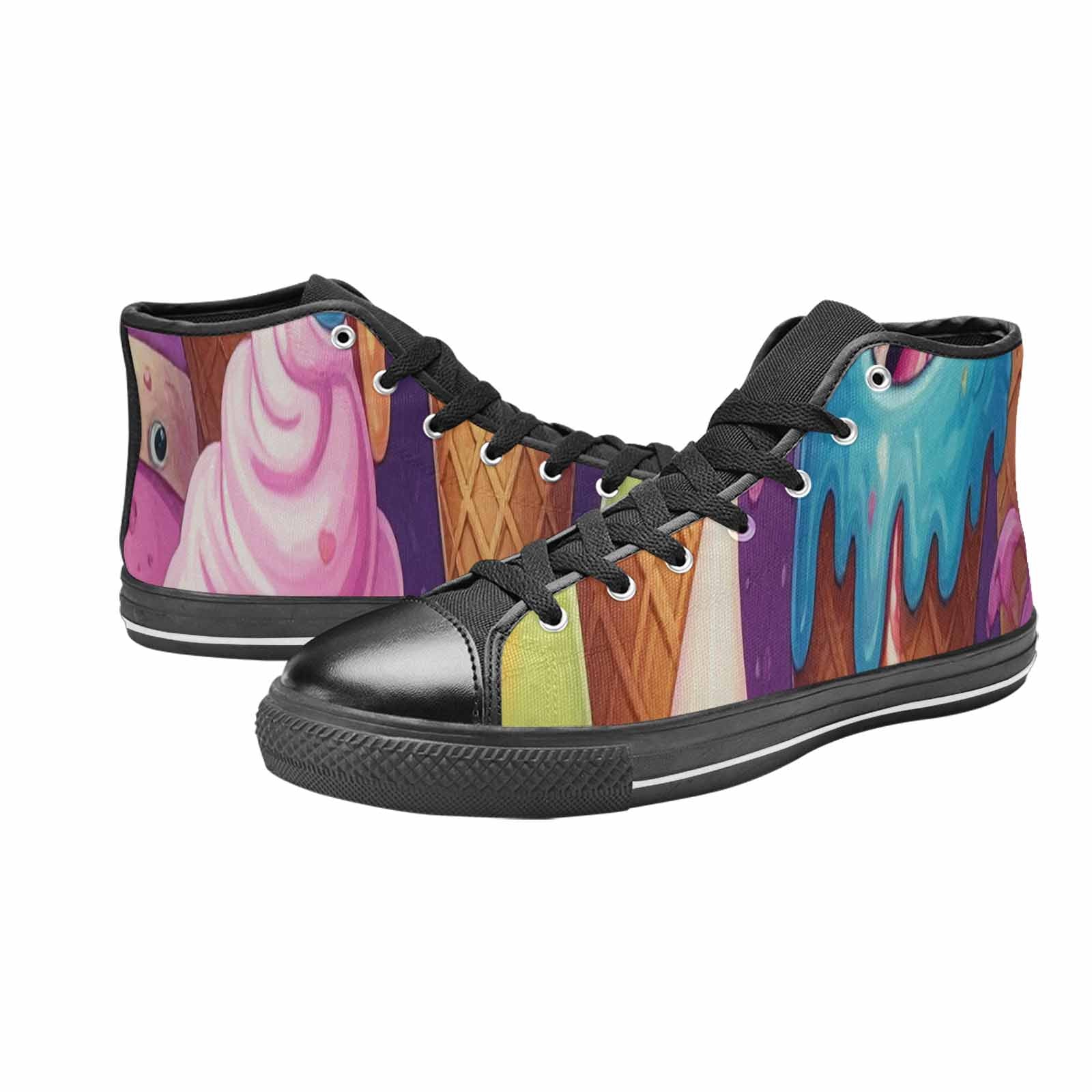 MEN'S Melting Icecream Cone Monster High Top Canvas Wallpaper Art Custom Sneakers