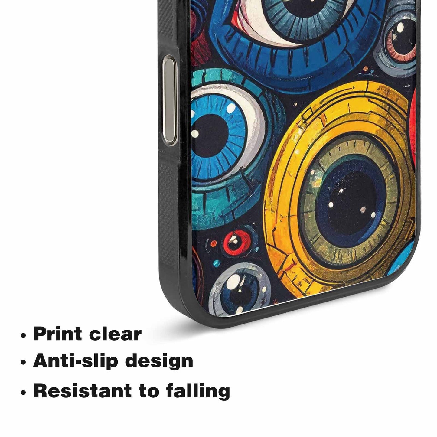 iPhone 15 Pro Max Case — Cartoon Eyeballs, Custom Print Case Cover
