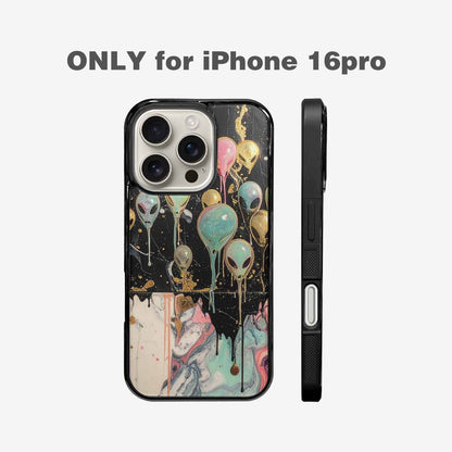 iPhone 16 Pro Case — Aliens Marblemelting Aliens Pa 7eb Personalized, Custom Art Phone Cover